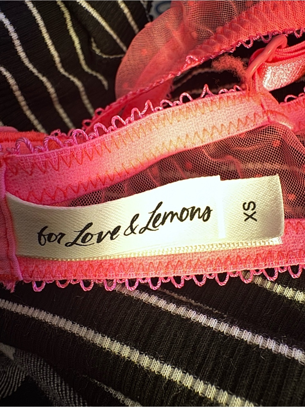 For Love and Lemons Daisy Longline Neon Pink Bra XS NWOT - Picture 3 of 6